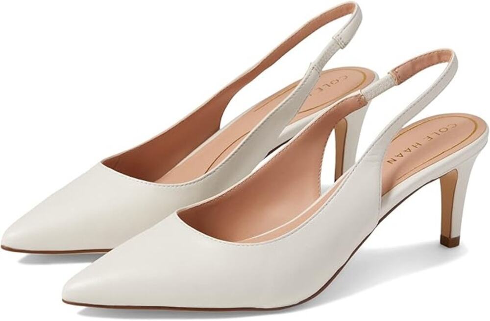 NWT Cole Haan Women's Vandam Sling Back Pump ,Ivory Leather-Size 8